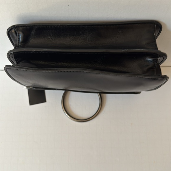 Joy Susan Bag Black Aria Ring Wrist Clutch Crossbody Vegan Leather - Picture 7 of 8